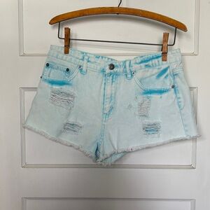 Jesse Jeans Light Blue Distressed Cutoff Denim Shorts Size 29